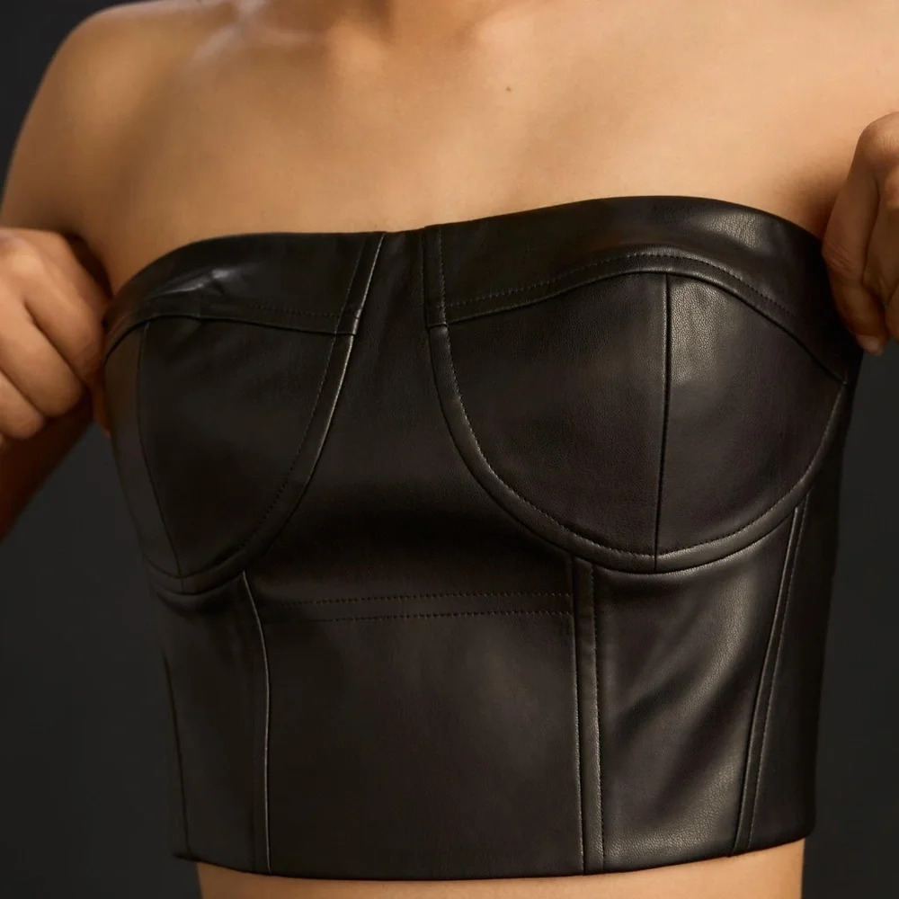 NWT Anthropologie Mare Mare Faux Leather Bustier Large - Picture 4 of 6